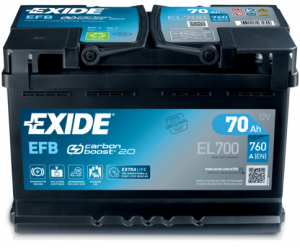 Autobaterie EXIDE Start-Stop EFB 12V 70Ah 760A EL700