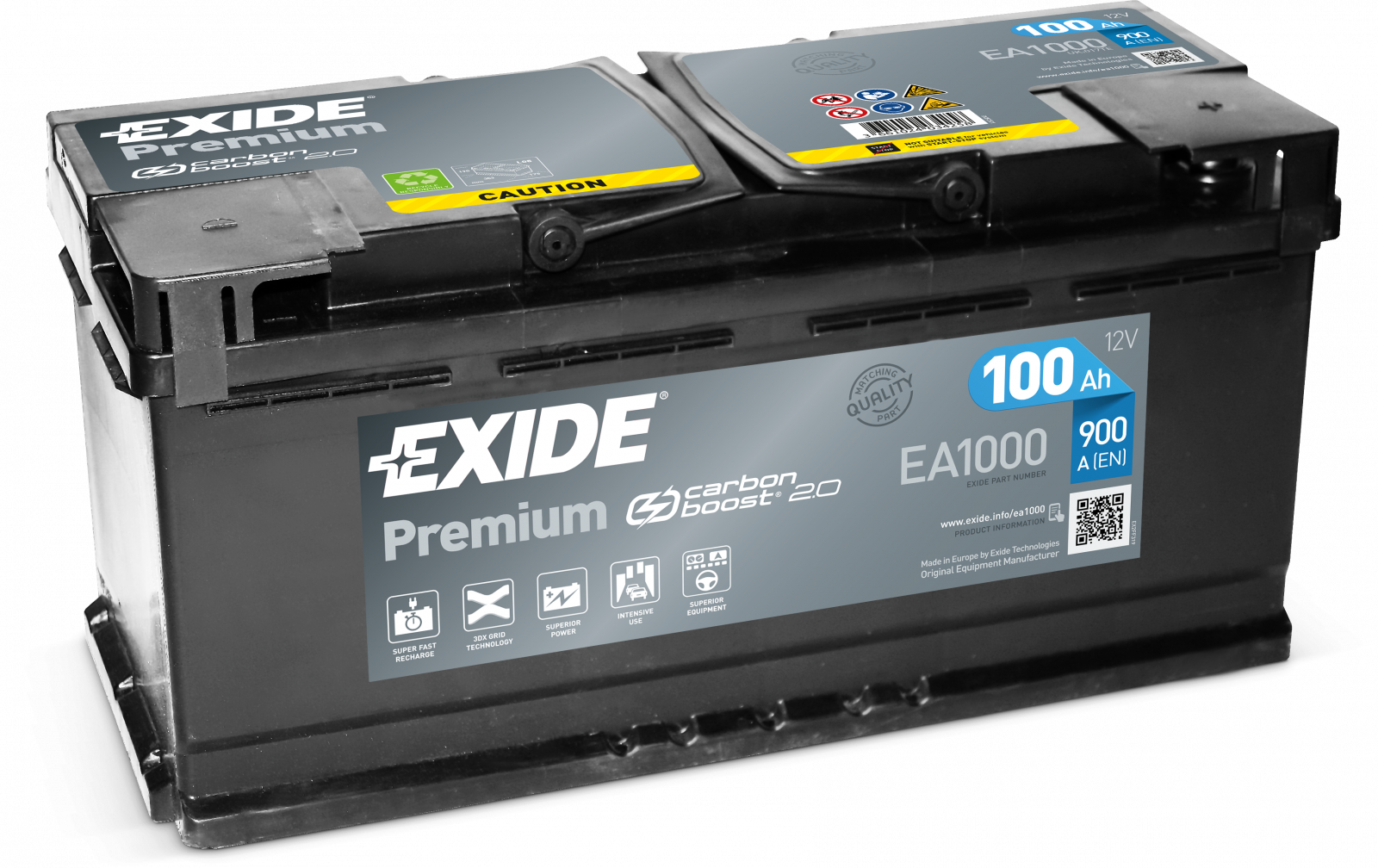 Autobaterie EXIDE Premium 12V 100Ah 900A EA1000