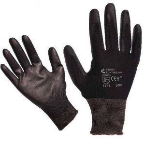 Pracovní rukavice BUNTING - černé, vel. 10 povrstvené