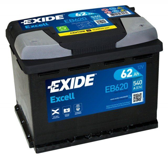 Autobaterie EXIDE Excell 12V 62Ah 540A EB620