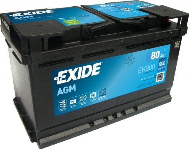 Autobaterie EXIDE Start-Stop AGM 12V 80Ah 800A EK800
